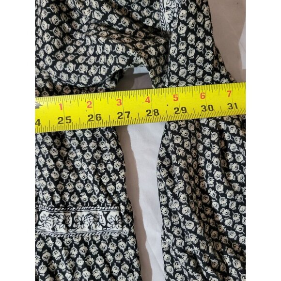 Old Navy Black XL Tunic Floral Dress Boho Cottage Prairie Puff Long Sleeve Vneck - Picture 8 of 10